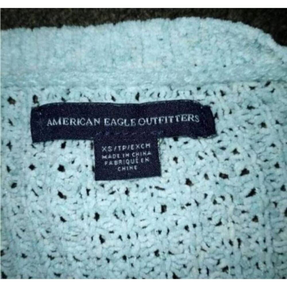 AMERICAN EAGLE OUTFITTERS MINT DISTRESSED SWEATER SZ.XS EUC. - Picture 4 of 5